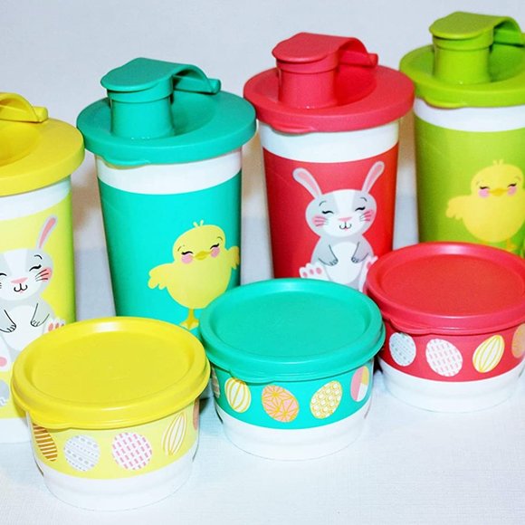 Tupperware 8Pc Easter Snack Set Tumblers Snack Cup - Picture 2 of 2